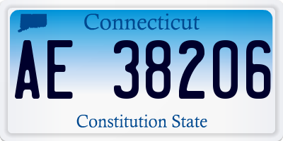 CT license plate AE38206