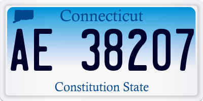 CT license plate AE38207