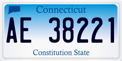 CT license plate AE38221
