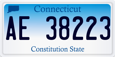 CT license plate AE38223
