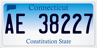 CT license plate AE38227