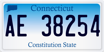 CT license plate AE38254