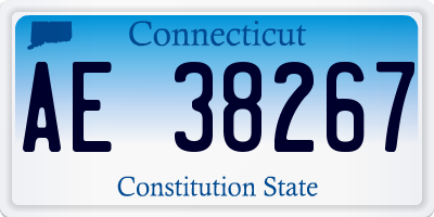CT license plate AE38267