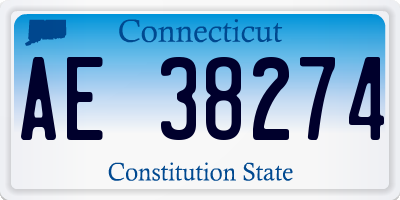 CT license plate AE38274