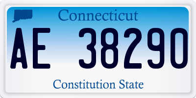 CT license plate AE38290