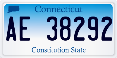CT license plate AE38292