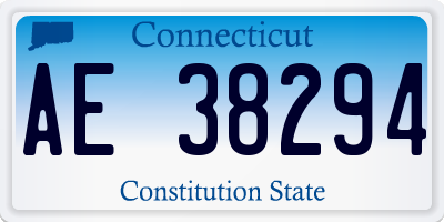 CT license plate AE38294
