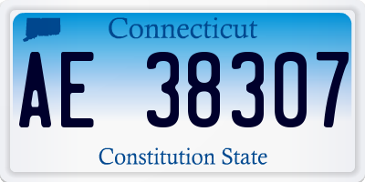 CT license plate AE38307