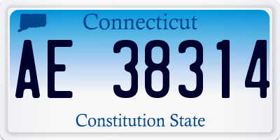 CT license plate AE38314