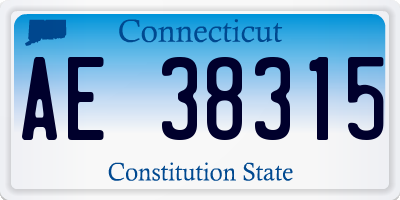 CT license plate AE38315