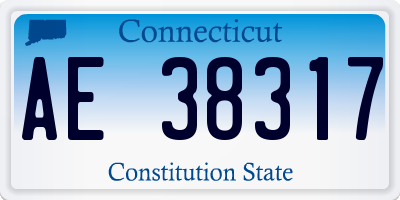 CT license plate AE38317