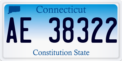 CT license plate AE38322