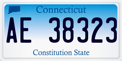 CT license plate AE38323