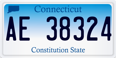 CT license plate AE38324