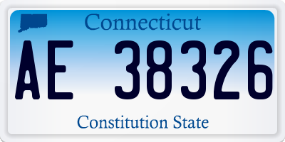 CT license plate AE38326