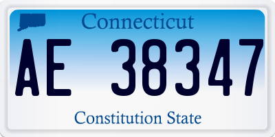 CT license plate AE38347