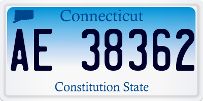 CT license plate AE38362