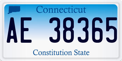 CT license plate AE38365