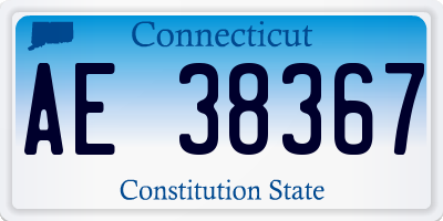 CT license plate AE38367