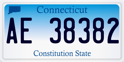 CT license plate AE38382