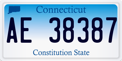 CT license plate AE38387