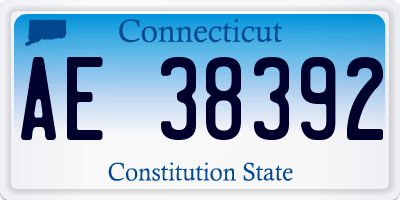 CT license plate AE38392