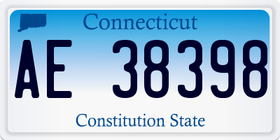 CT license plate AE38398