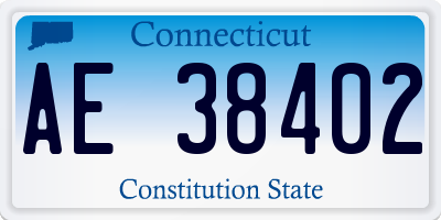 CT license plate AE38402