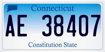 CT license plate AE38407