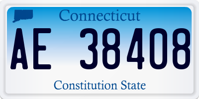 CT license plate AE38408