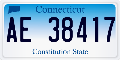CT license plate AE38417