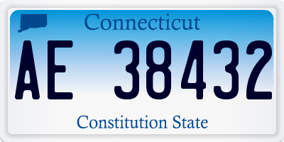 CT license plate AE38432