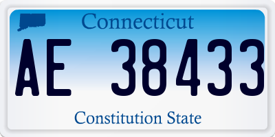 CT license plate AE38433