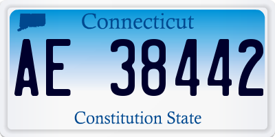 CT license plate AE38442
