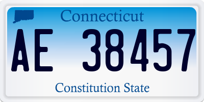 CT license plate AE38457