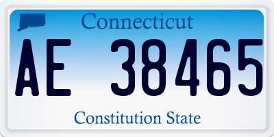 CT license plate AE38465