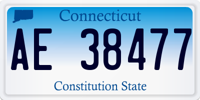 CT license plate AE38477