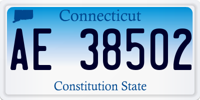 CT license plate AE38502