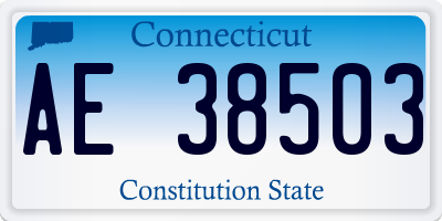 CT license plate AE38503