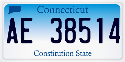 CT license plate AE38514