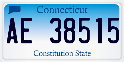 CT license plate AE38515