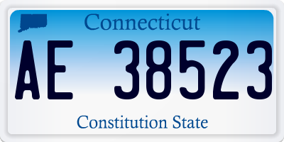 CT license plate AE38523