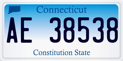 CT license plate AE38538