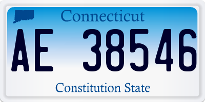 CT license plate AE38546