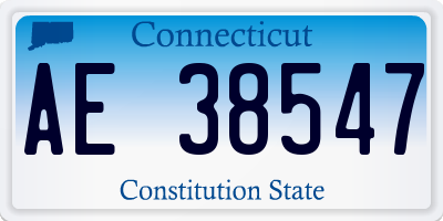 CT license plate AE38547
