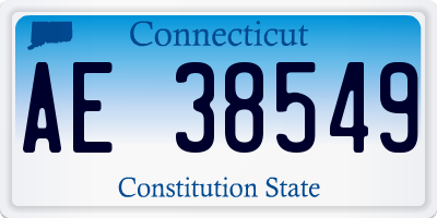 CT license plate AE38549