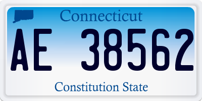 CT license plate AE38562