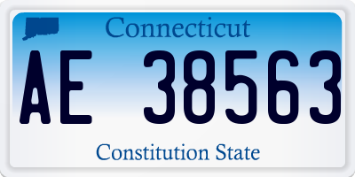 CT license plate AE38563