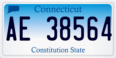 CT license plate AE38564