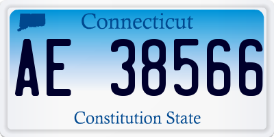 CT license plate AE38566